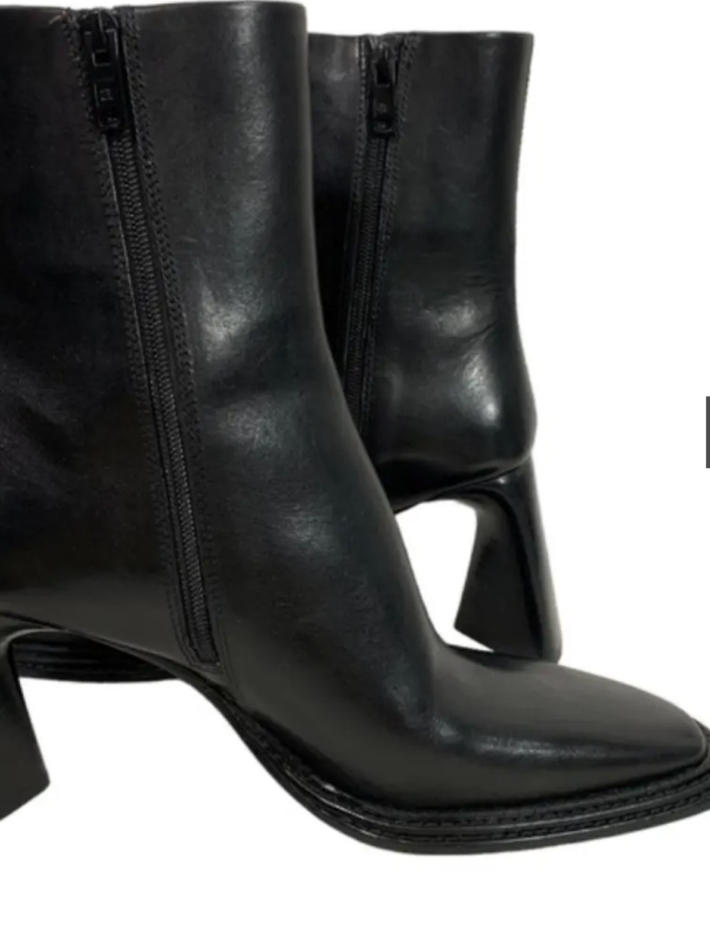 ALEXANDER WANG Women’sa Black Leather Ankle Boots - Sleek Zip Closure - Picture 13 of 17